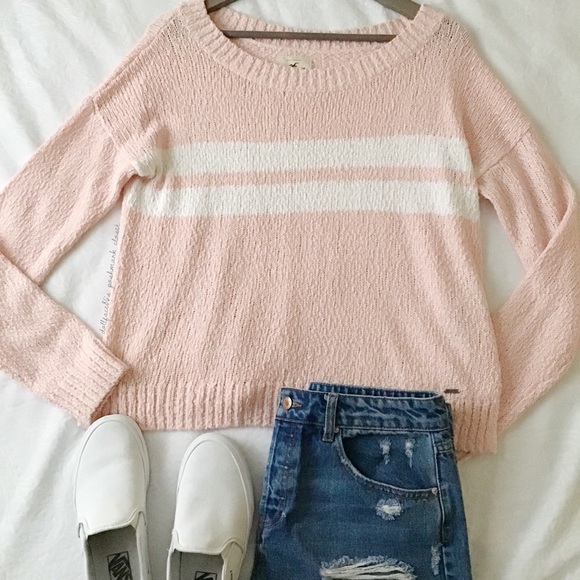 Hollister Sweaters - Hollister Pink + White Sweater